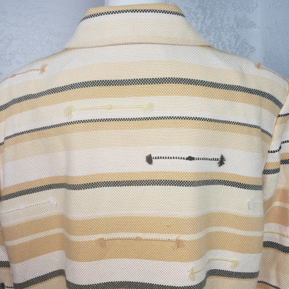 Alfred Dunner Yellow Striped Knit Blazer Size 18 - Picture 7 of 8